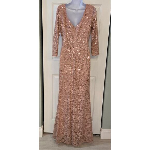 Marina Sequined Lace Gown Blush pink Feminine Mother of the bride Glamorous - Picture 3 of 13